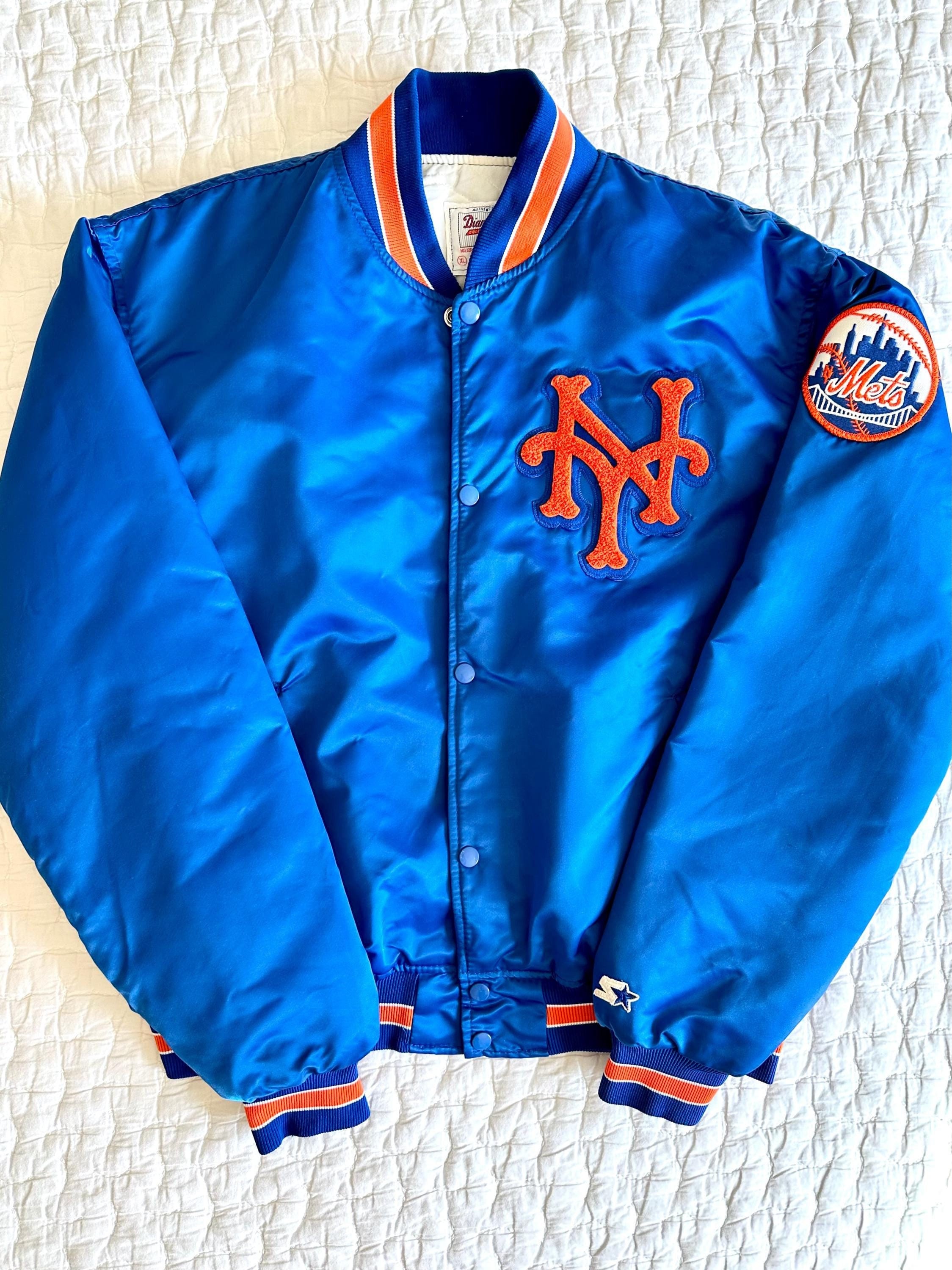 Vintage XL Late 80s NY Mets Diamond Collection Satin Starter Vintage XL Late 80s NY Mets Diamond Collection Satin Starter
