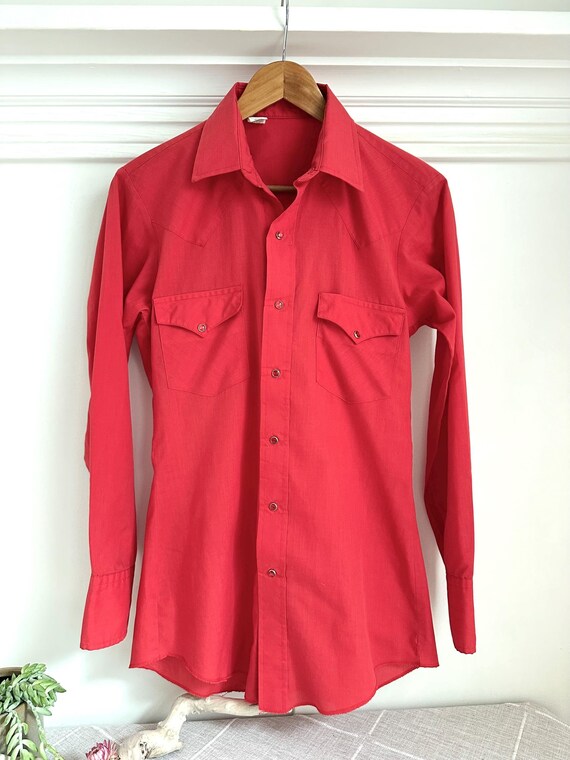 Red pearl snap shirt best sale