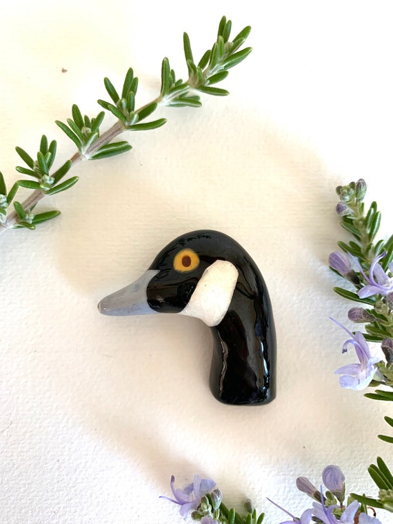 Golden Eye Ceramic Duck Pin