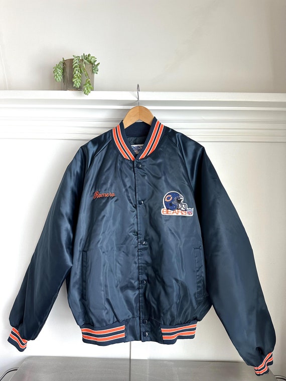 Vintage Chicago Bears Chalk Line Satin Bomber Jacket 