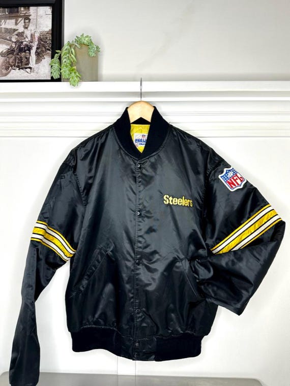 Vintage Pittsburgh Steelers Starter Pro Line Satin Bomber Jacket