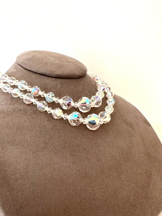 50s Double-Strand AB Crystal Necklace - image 1