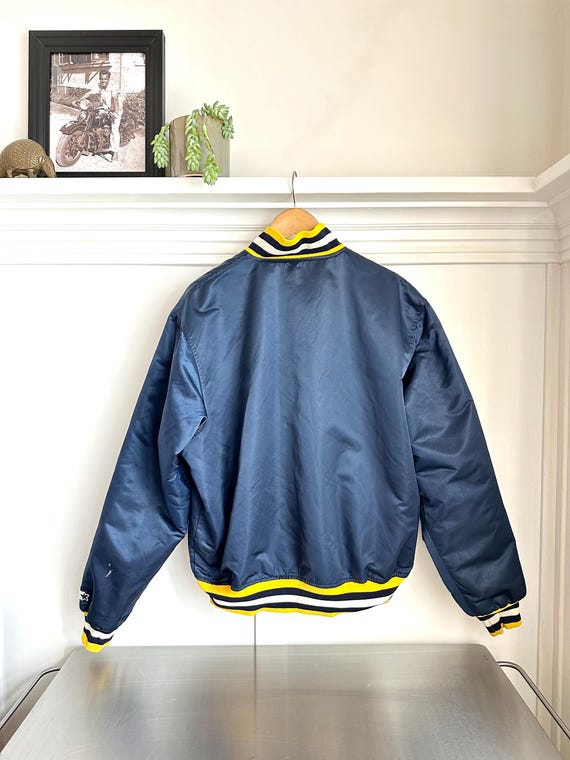Vintage Michigan Satin Starter Jacket Blue - Size XL - Made in USA
