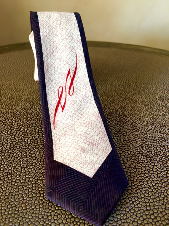 Vintage Snake Print Silk Tie