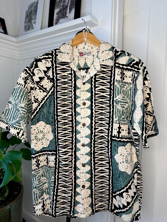 90s Hilo Hattie Tribal Hawaiian Shirt