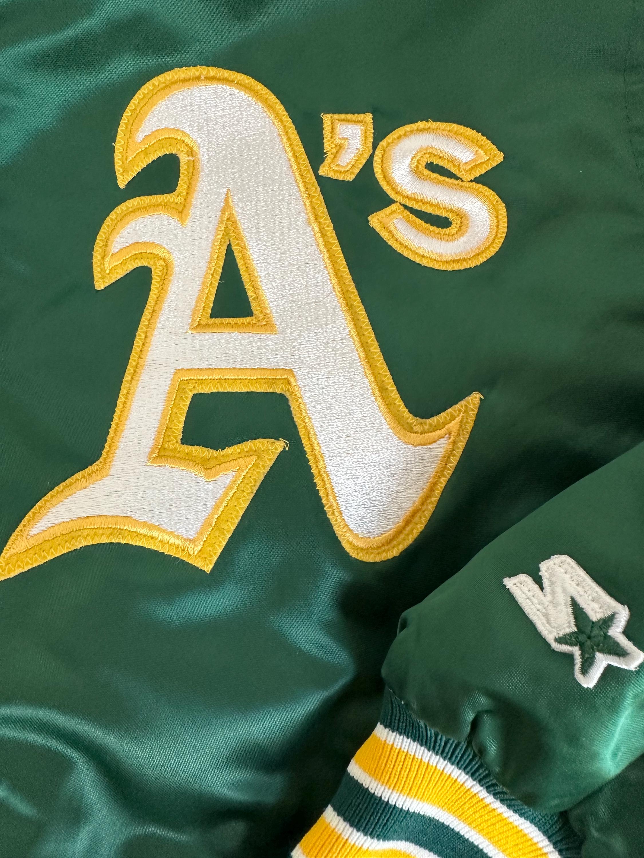Vintage Oakland A's Satin Starter Jacket: Elephant Logo, Size XL