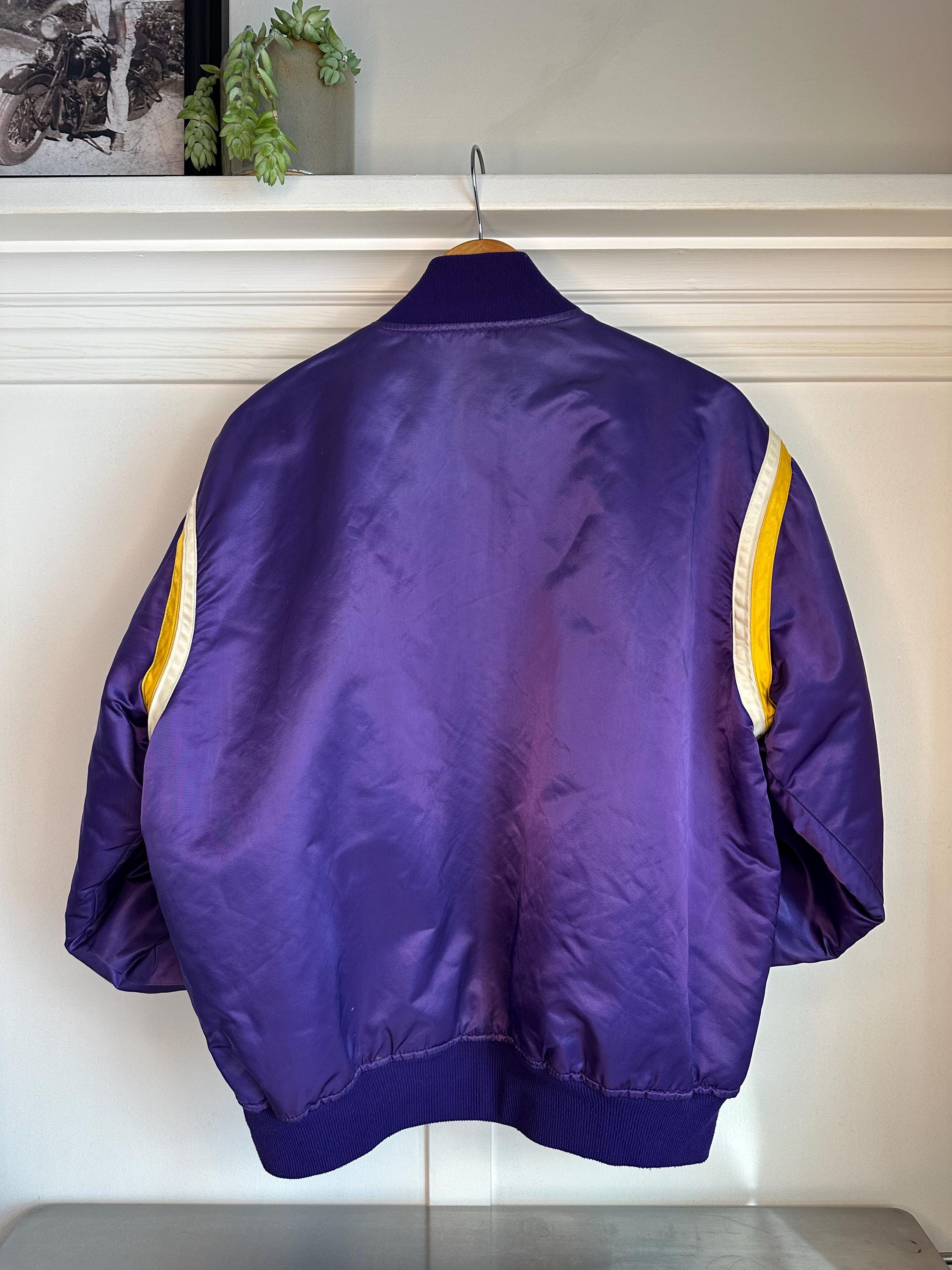 Vintage Los Angeles Lakers Purple Satin Starter Jacket Made