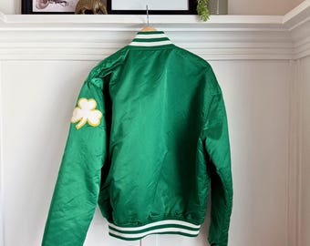 Vintage Boston Celtics Starter Jacket Medium | 90s NBA Satin Snap
