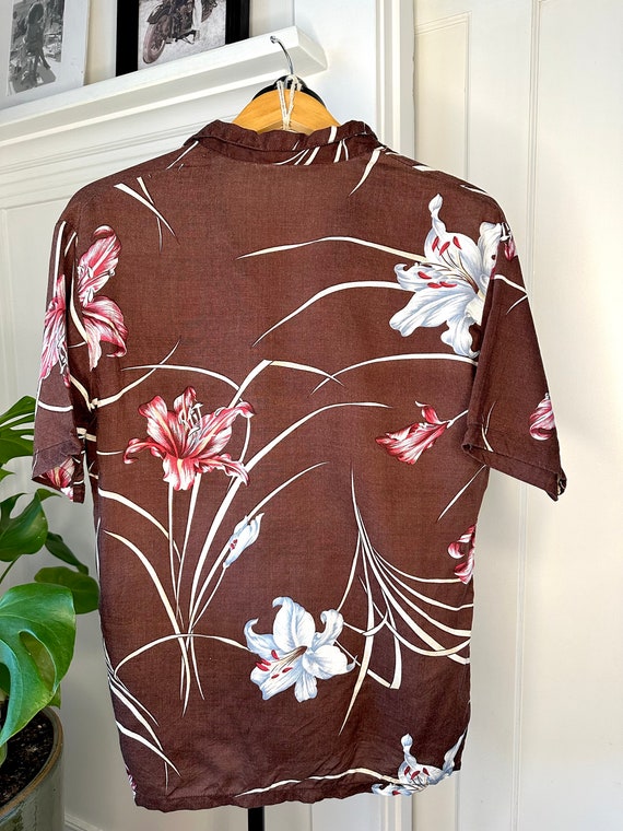 Tropical Breeze Brown Orchid Hawaiian Shirt - image 2