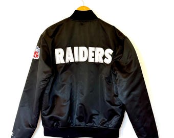 Raiders 1980s Embroidered Starter Jacket Large 