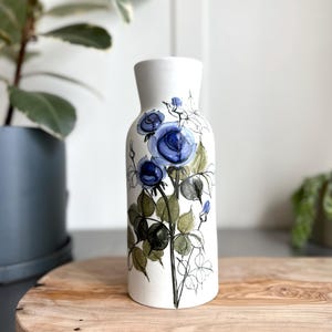 1960s Arabia Finland Hand Painted Floral Vase Finnish Pottery