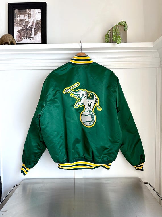 A's サテンジャケット 緑色