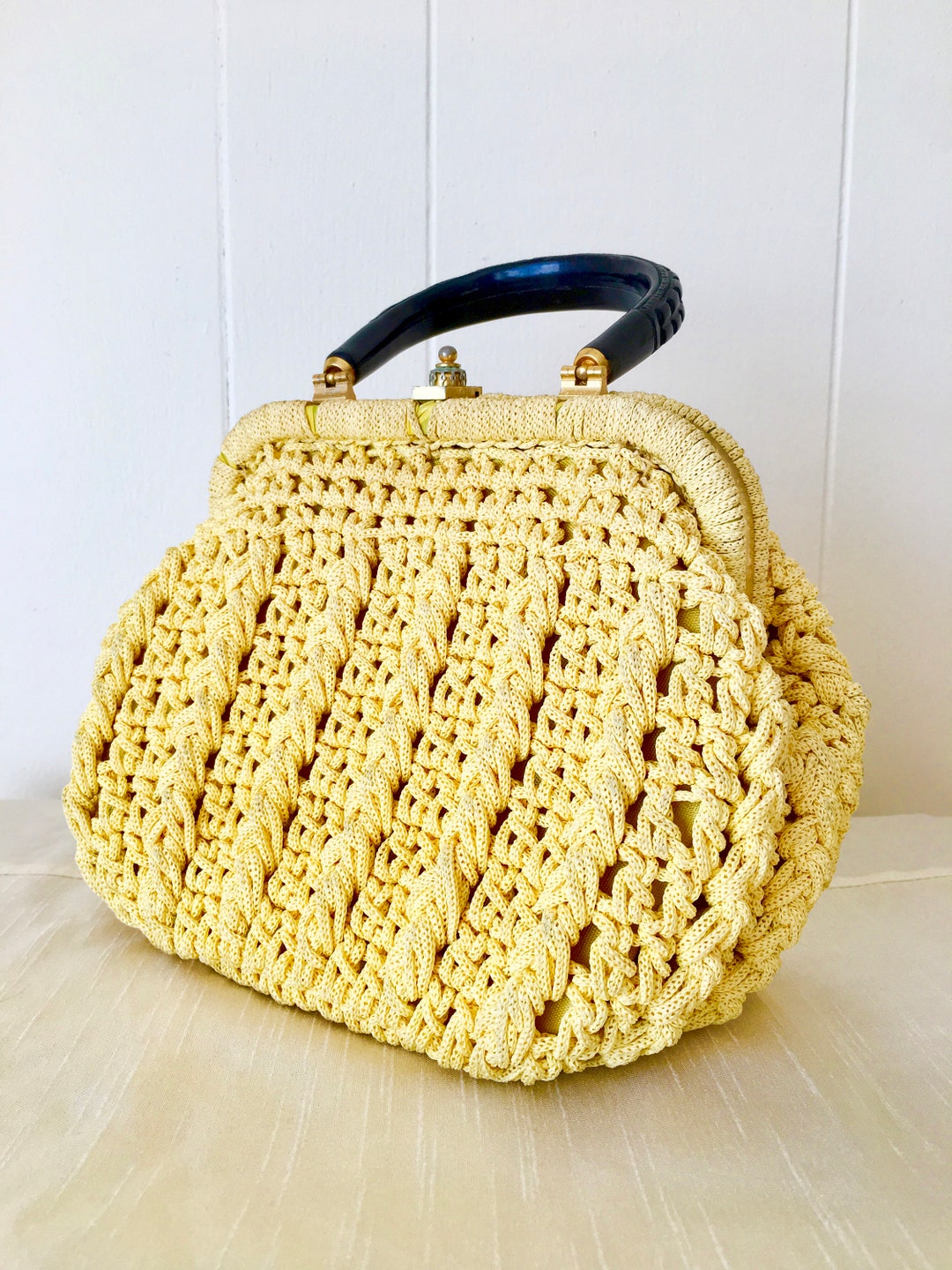1930's Crochet & Bakelite Handbag - Etsy