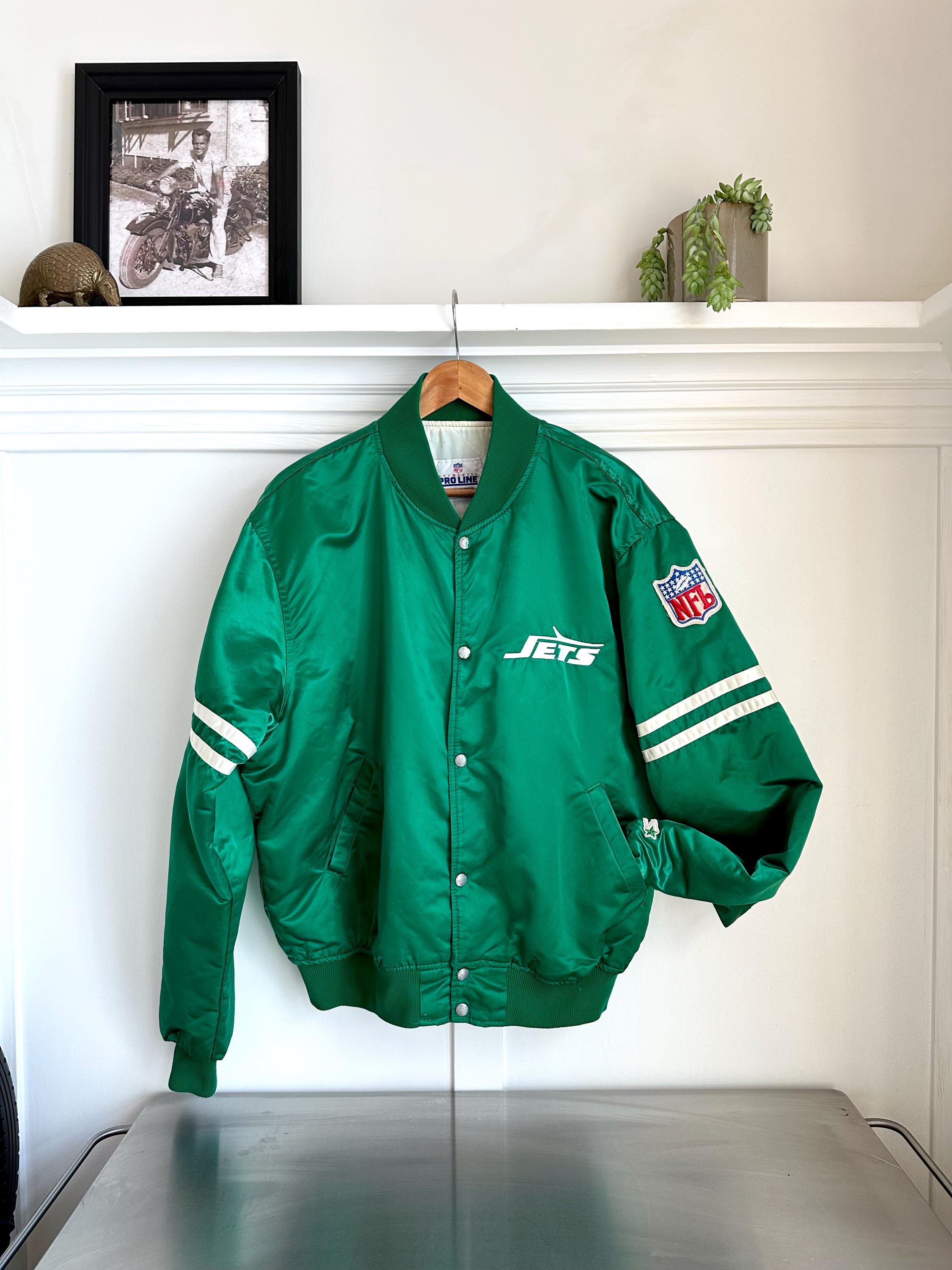 Vintage NY Jets Pro Line Starter Satin Bomber Jacket - Size XL