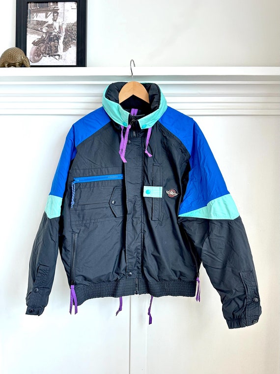 1980s Color Block Serac Ski Jacket Size 40