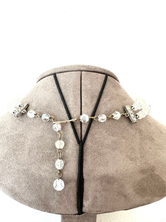 50s Double-Strand AB Crystal Necklace - image 4