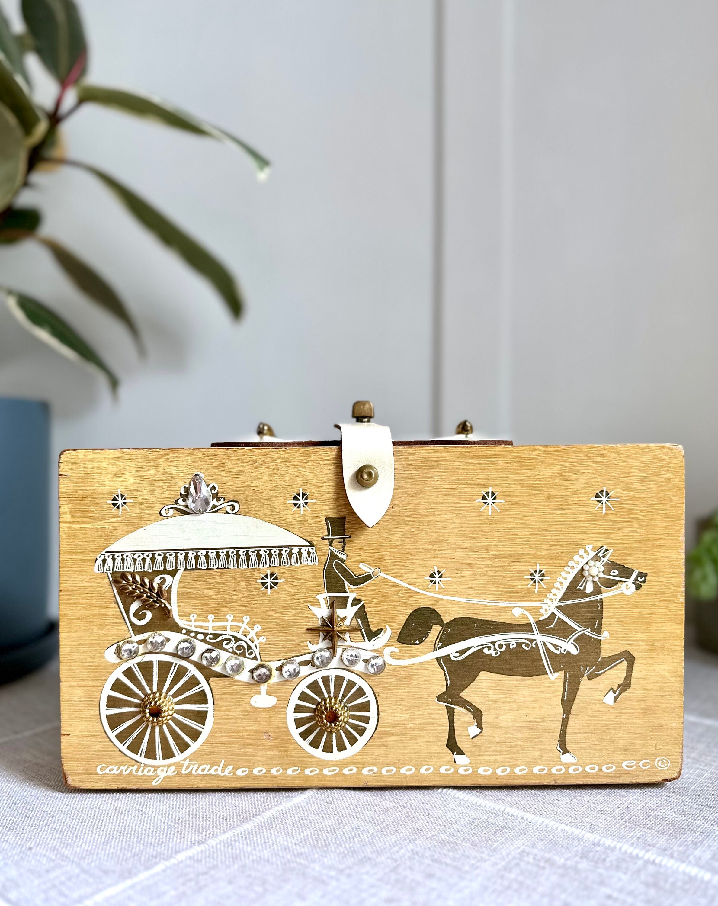 1962 Enid Collins Carriage Trade Wooden Box Bag - Etsy