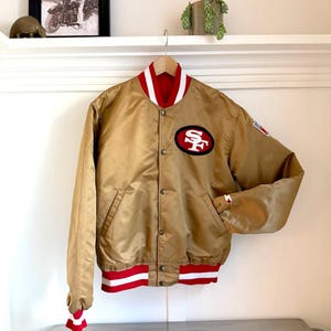 Vintage San Francisco 49ers Starter Satin Bomber Jacket - Size L - Made in USA
