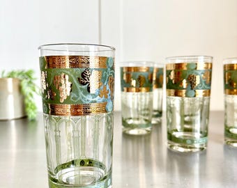 MCM Cera Golden Grapes longdrinkglazen - set van 6 - groen en goud