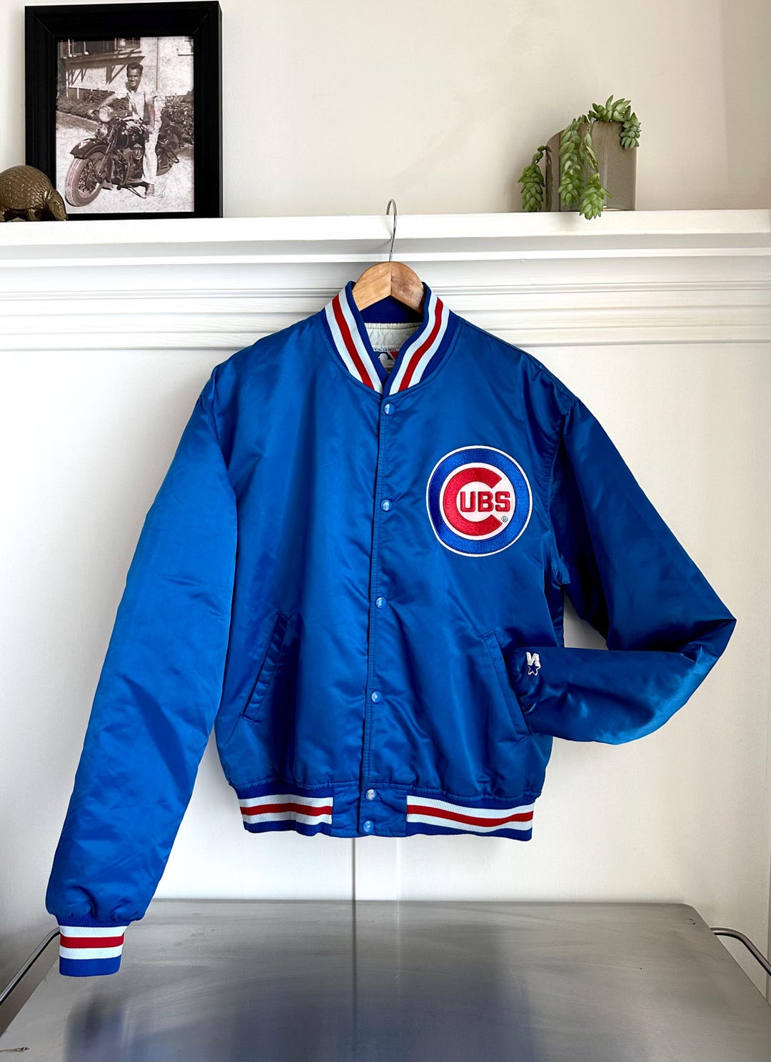 Vintage Chicago Cubs Satin Starter Jacket - Size XL - Made in USA