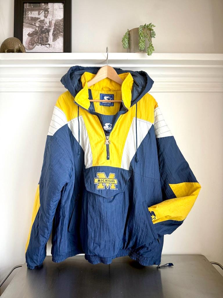 Vintage Michigan 1/2 Zip Anorak Pullover Starter Jacket - XL