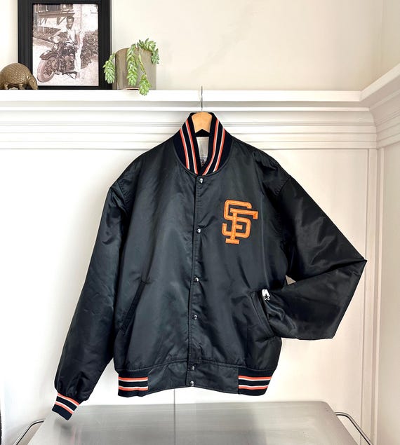 Vintage San Francisco Giants Satin Starter Jacket - Black XXL