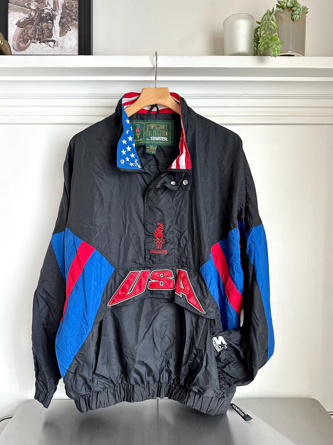 Veste Coupe-vent Starter Vintage USA Atlanta 1996 - Taille XL, Unisexe, Olympique