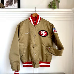 Vintage San Francisco 49ers Starter Satin Bomber Jacket - Size Large - Made in USA - Hyatt