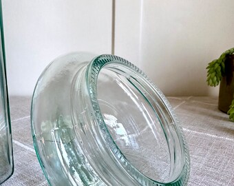 【 超希少品 】70's STIVER ITALY 大型 花瓶 クリスタル 緑 Large Vintage Hexagonal Tinted Glass Jar, Made in Italy - Etsy