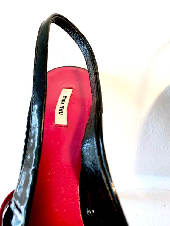 Vintage Black Purple + Pink Slingback Miu Miu San… - image 7