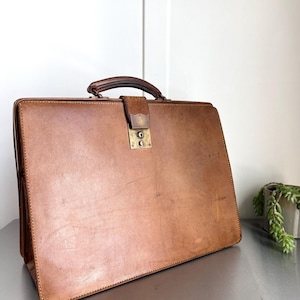 ¡RARO! Maletín antiguo de cuero Brooks Brothers de la década de 1940 - Hecho en Inglaterra - Maletín