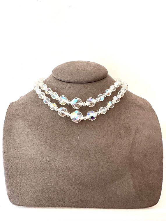50s Double-Strand AB Crystal Necklace - image 2