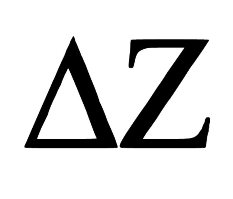 delta zeta greek letters vinyl decal sticker | etsy