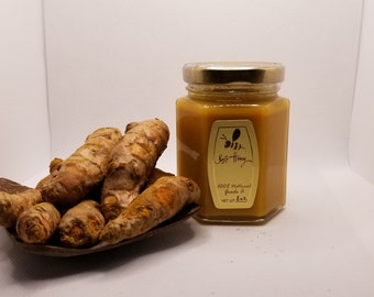 Turmeric and Raw Honey 8oz. - Long Island Honey Wildflower, Organic Supplement, Food supplement.