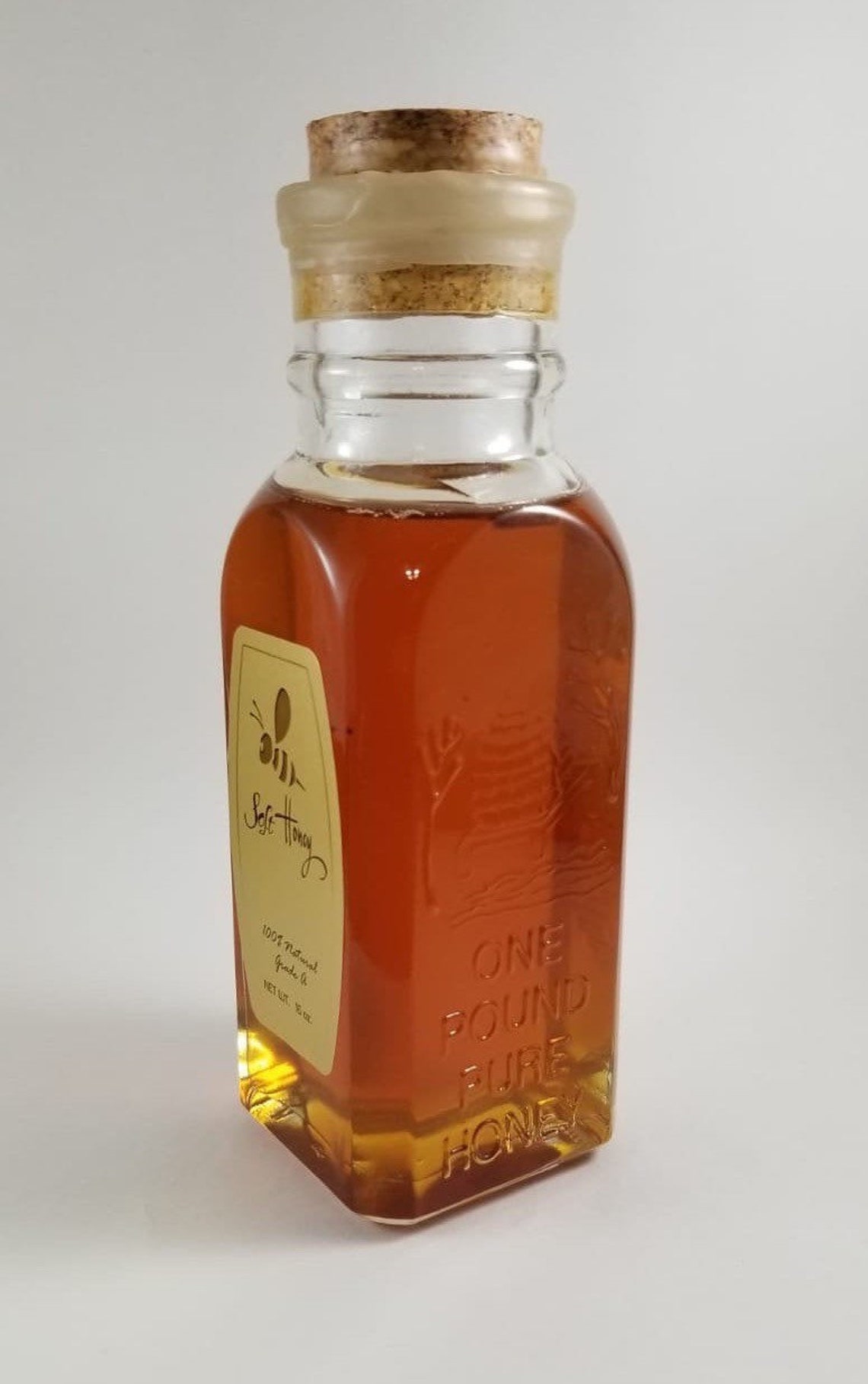 Soft Honey 16 Oz Glass Muth Jar Wildflower Raw Honey Long Etsy