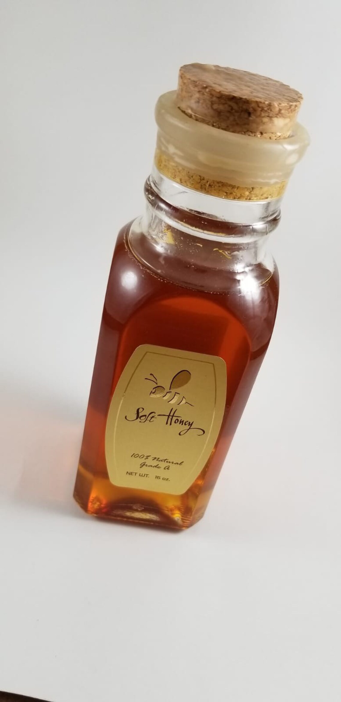Soft Honey 16 Oz Glass Muth Jar Wildflower Raw Honey Long Etsy