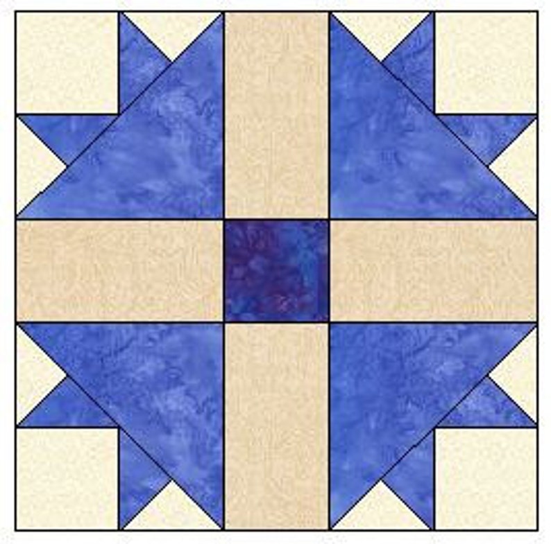 Cross and Crown Quilt Block Pattern Etsy