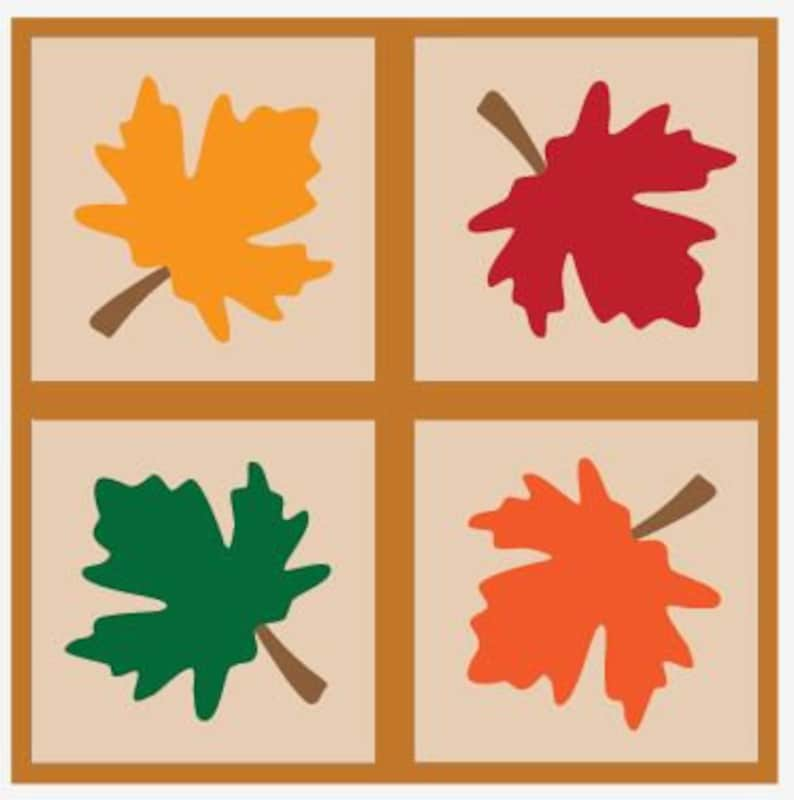 Tessellating Autumn Leaves Table Runner / Wall Hanging Quilt Pattern image 4