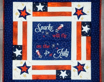 Machine Embroidery Patriotic Table Topper / Wall Hanging Pattern