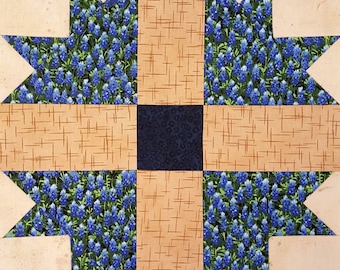 Quiltblokpatroon kruis en kroon