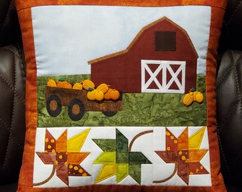 Autumn Harvest Barn Pillow / Wall Hanging Quilt Pattern