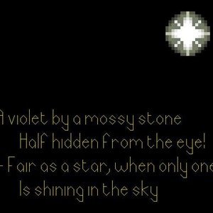 William Wordsworth&#39;s &quot;She Dwelt Among the Untrodden Ways&quot; Poem Cross Stitch Pattern