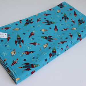 Rocket/Moon Fabric Blanket/Throw Nursery/Children's Bedroom Michael Miller Fabric image 3