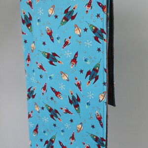 Rocket/Moon Fabric Blanket/Throw Nursery/Children's Bedroom Michael Miller Fabric image 4