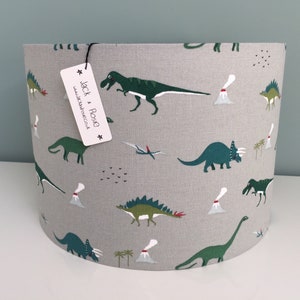 Dinosaur Drum Lampshade  | Sophie Allport Fabric | Handmade table lampshade or ceiling shade |