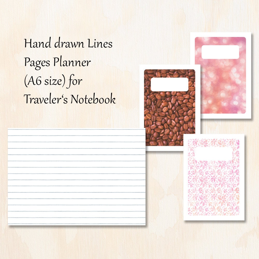 A6 TN 3 Covers Hand Drawn Lines Pages Planner Insert for - Etsy