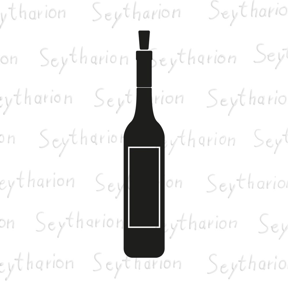 Wine Bottle svg winery bottle of wine restaurant glass ai Etsy