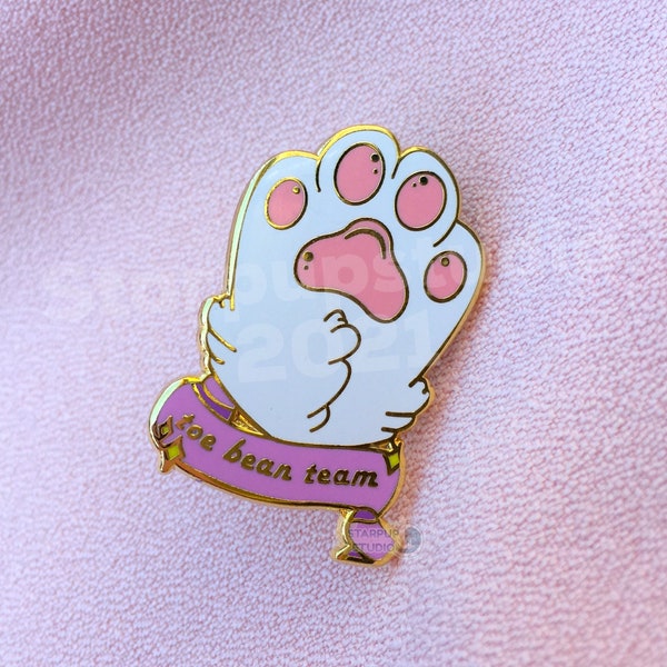 Pata de gatito blanco / Toe bean team / Pin de esmalte duro / Kawaii Paw Pin / Cat Paw Pin