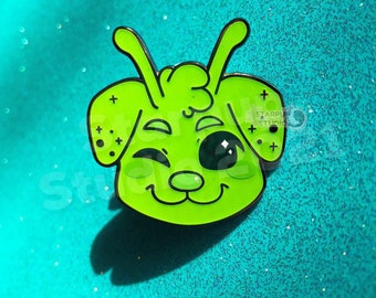 Space Pup | Glow-in-the-dark Hard Enamel Pin | Dog Pin