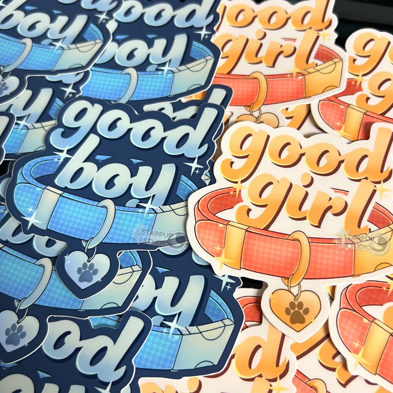 Good Boy/Good Girl Pet Play 3.5 Vinyl Sticker Furry Sticker Both